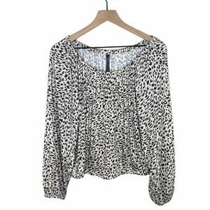 Anthropologie Women’s Animal Print MobWife Popover Elastic Hem Top Size Small